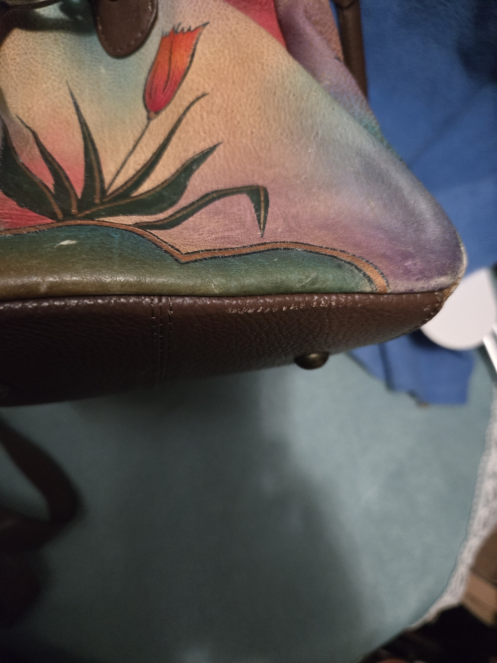 Awesome Anuschka Hand-Painted Floral Butterfly Satchel – Multicolor. GUC - Picture 8 of 16